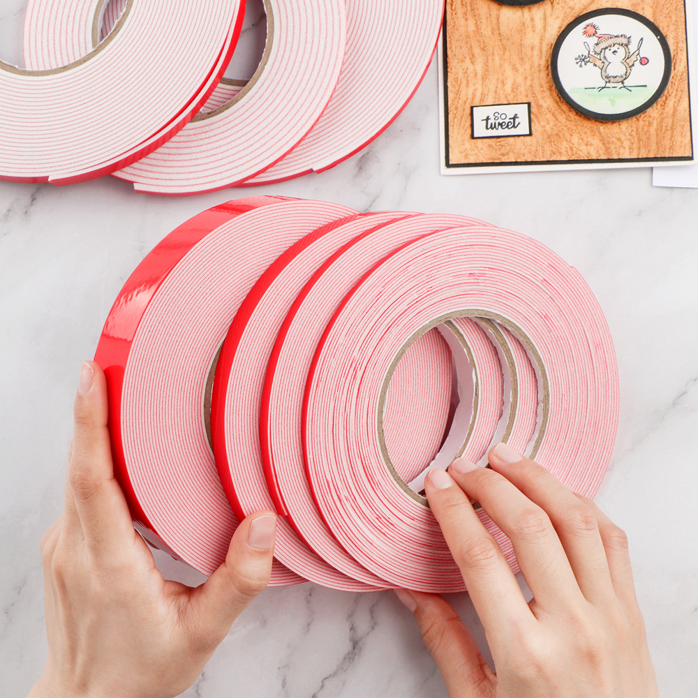 Rollo de espuma adhesiva de doble cara de 131 pies, cinta de espuma 3D Stciky para tarjetas Shaker, fotos, cartulina, página de planificador, decoración del hogar, fabricación de tarjetas