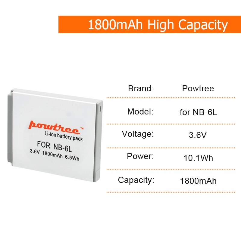 NB-6LH NB6L NB-6L Digital Battery for Canon Power-shot Camera HS SX520 SX530 SX540 SX600 SX610 SX700 SX710 IXUS 95 200 210 L20