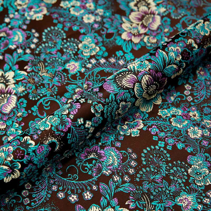 Brocade pattern garment fabric satin jacquard fabrics for sewing cheongsam diy patchwork garmen: kafeise
