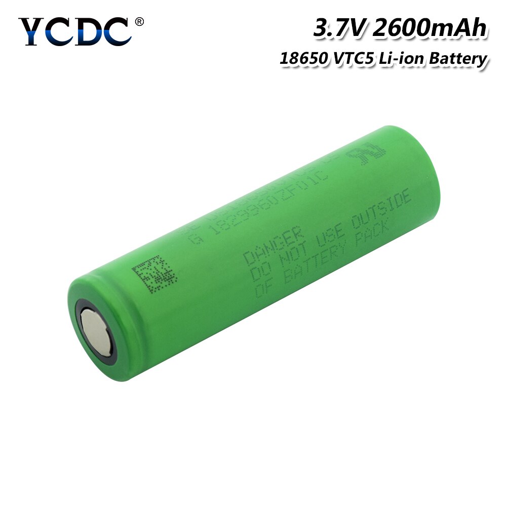 18650 lithium Li-po battery 2600mAh VTC5 30A High Drain 18650 Li-ion Lithium Rechargeable Battery For Flashlight batteries: 1 Pc