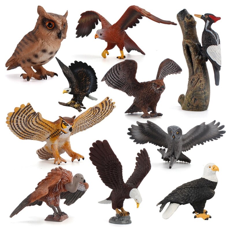 Simulated Bald Eagle Owl Model Realistic Bird Figurines Action Figure for Collection Science Educational Children Kids