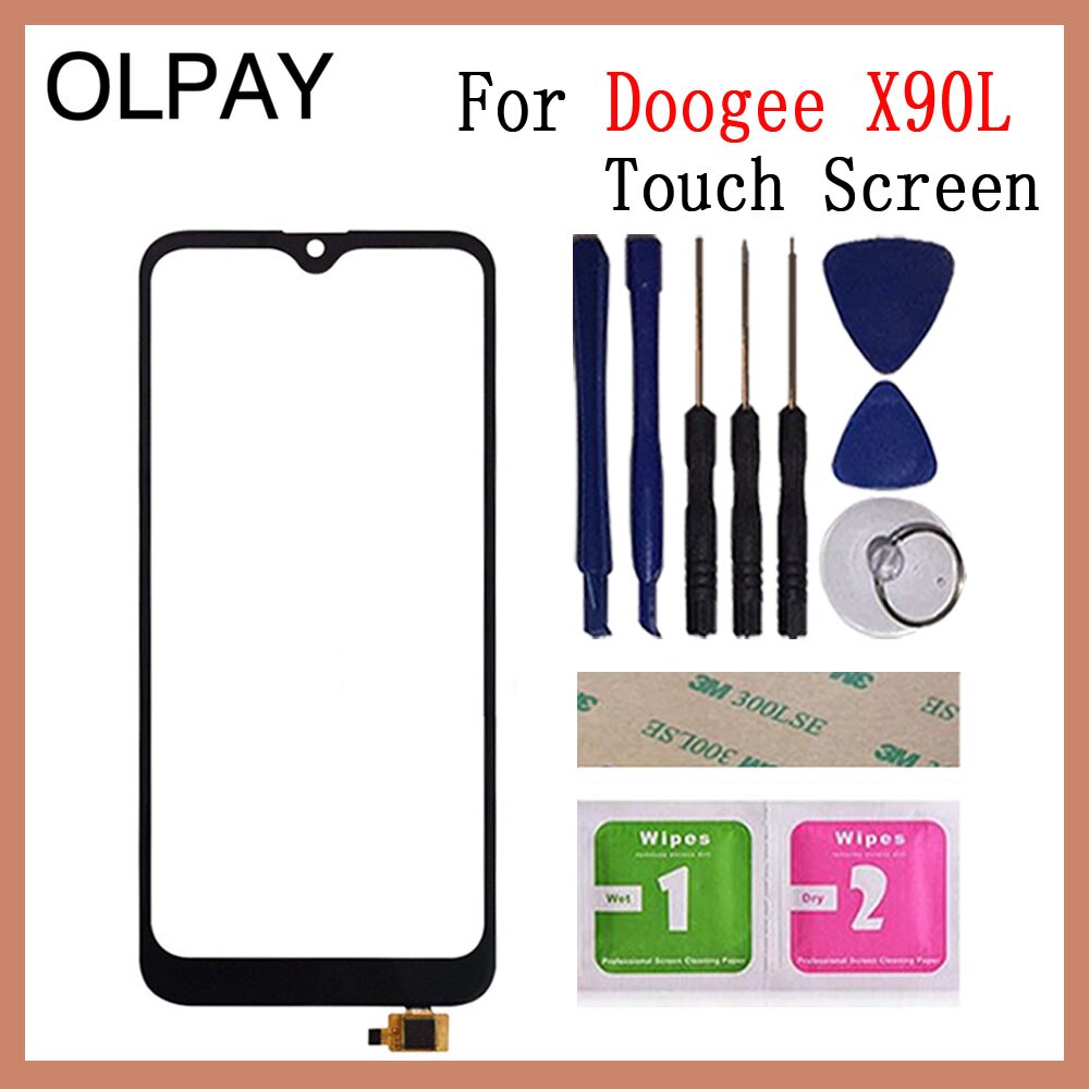 6.1 '' inch 100% novo para Doogee X90 Touch Screen Digitizer Para Doogee X90L Touch Panel Sensor Touchscreen Ferramentas de vidro frontal: Black X90L And Tools