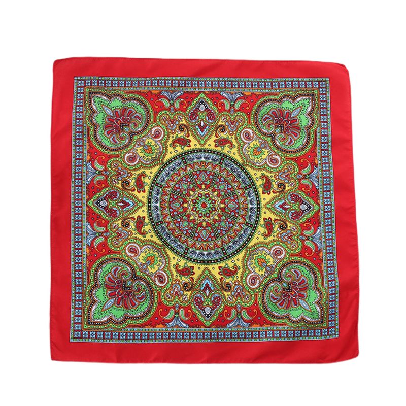 Pañuelo de estilo étnico para hombre y mujer, pañuelo cuadrado con estampado Floral, colorido brillante, estilo Punk, Hip Hop, ciclismo y baile: 3