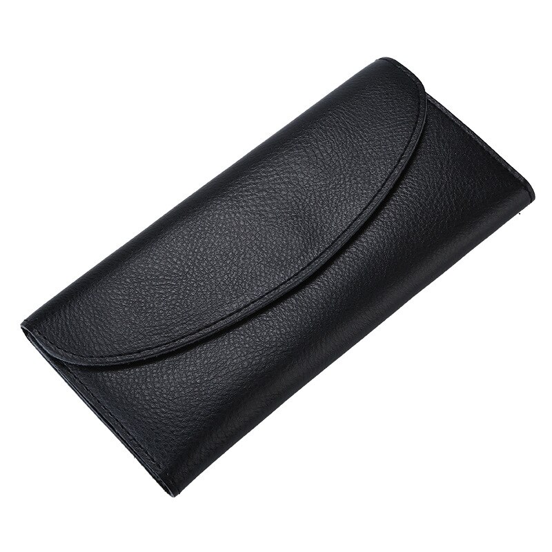 Womens Wallets and Purses Women Wallets Famous Women Wallet Genuine Leather Long Wallet Cow Leather Wallet Men: Black