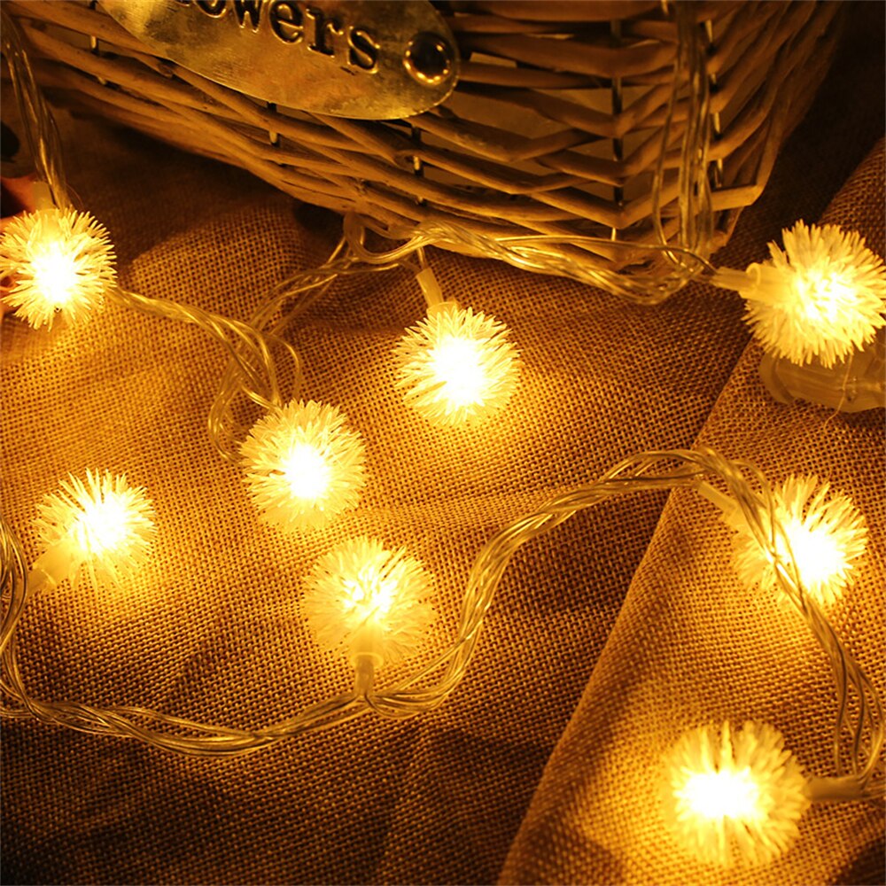 10/6/3/2m kerst led sneeuwbal lichtsnoer feeën guirlande lamp voor bruiloften, kerstmis, thuisfeesten, binnen- en buitendecoratie