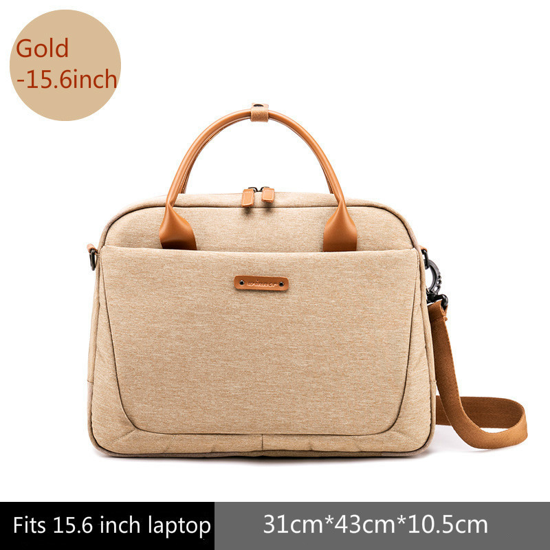 Briefcases Women Handbags Work Office Laptop Bags For Men Business Shoulder Messenger Bag Travel Bags Briefcase: Gold 15.6inch