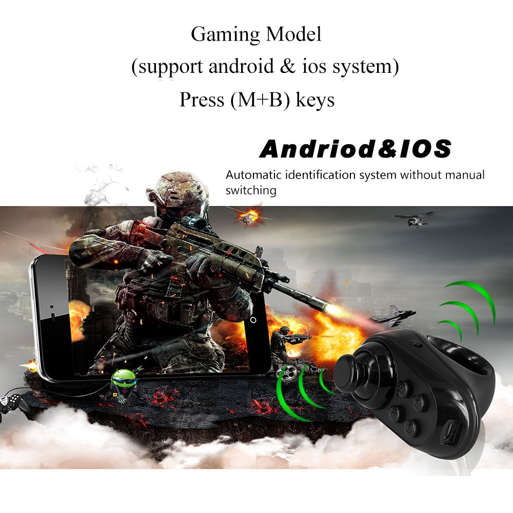 Sans fil Bluetooth doigt jeu contrôleur poignée adaptateur souris Selfies commutateur Pages fonction soutien Android iOS système Gamer