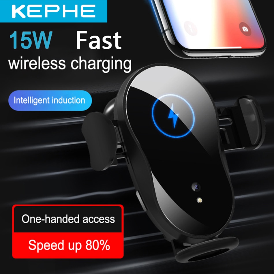 15W Fast Car Wireless Charger Auto Sensor Clamping Qi Car Wireless Charger for IPhone 12 11 Pro X Charging Phone Charger Holder