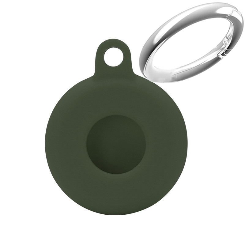 Silikone etui, fuldt cover, nøglering til apple airtag, telefon, kæledyrsfinder, tracker, tyverisikker, airtag-cover til airtags: Hvid