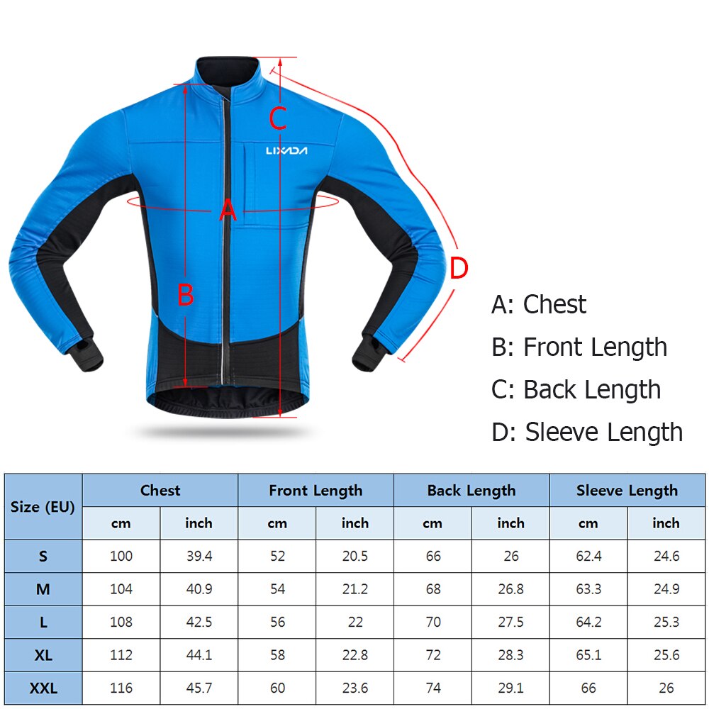 Men Winter Cycling Jacket Thermal Windproof Waterproof MTB Bike Jacket Sports Softshell Coat Bicycle Clothing Reflective Jacket
