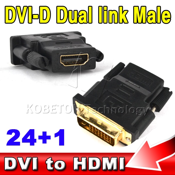 24 + 1P Digitale DVI Male Naar 19 Pin HDMI Type A Female Converter Adapter DVI-D Dual Link vergulde Connector Voor Xbox 360