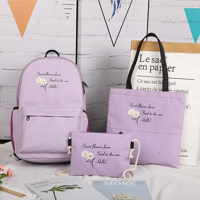 Trend Female Backpack Women Backpacks Shoulder Bags Cute Teenager Girl School Bag Female Student Bag Mochila: Purple