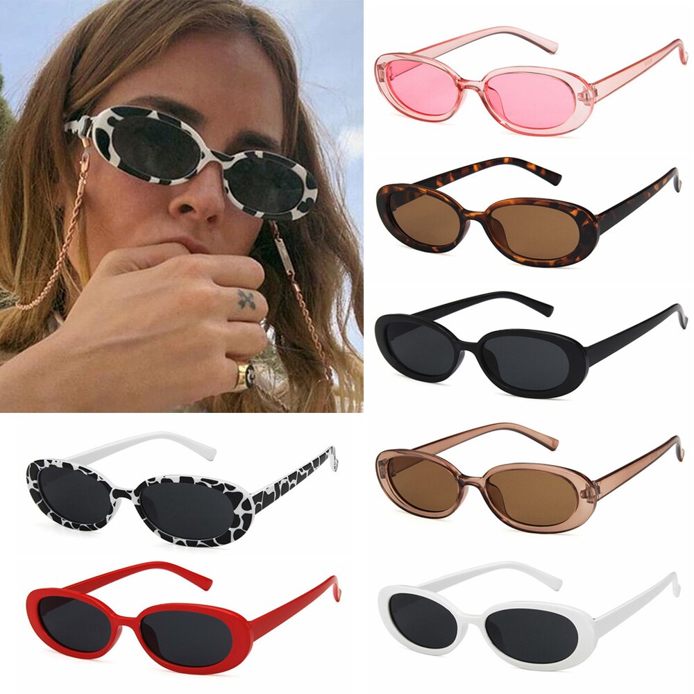 Gafas de sol con montura ovalada pequeña para mujer, anteojos de sol femeninos de estilo Retro Elipse, con protección UV400, gafas de senderismo para exteriores