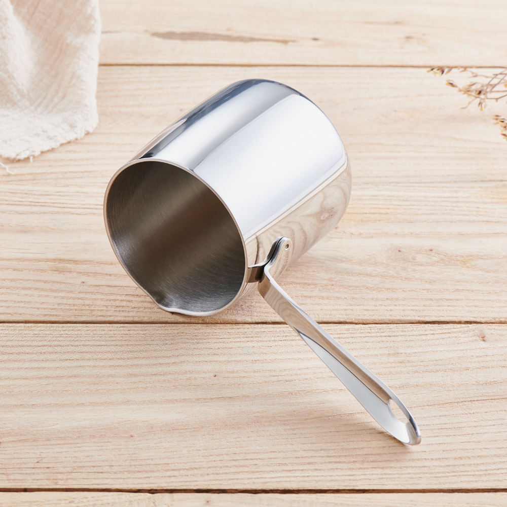 Cafetera calentador de leche Mini derretir mantequilla olla con caño 18/10 acero inoxidable de tres capas (12 onzas/370 ml): Default Title
