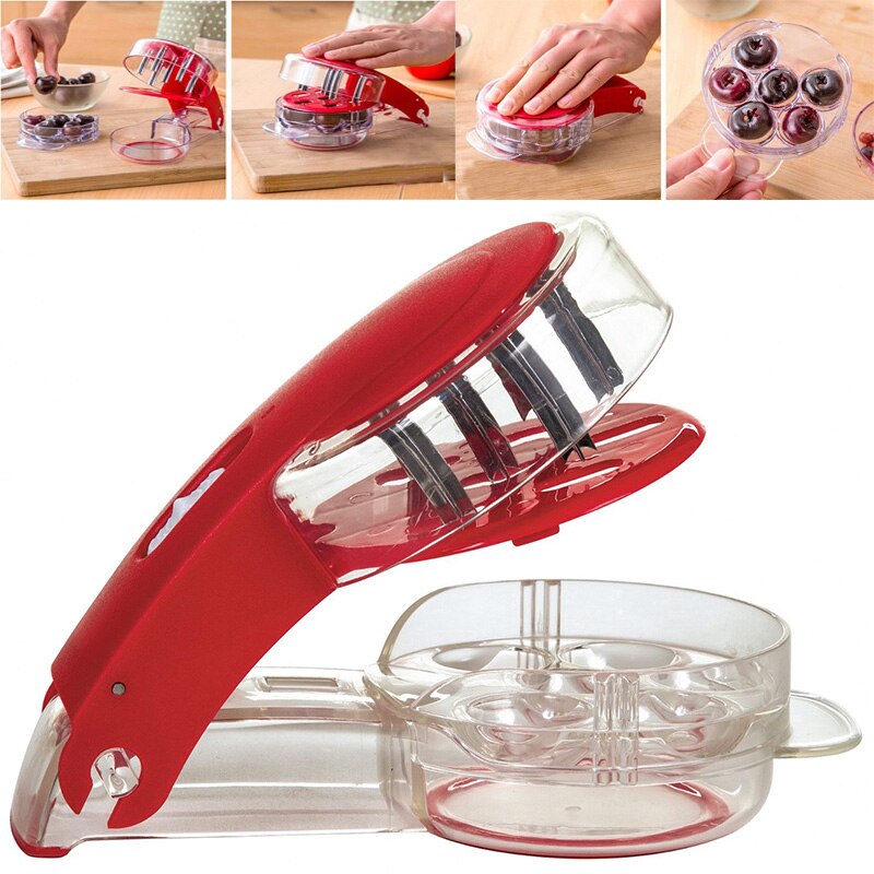 Slots Cherries Pitter Plastic Fruits Tools Cherry Seed Removers Friendly Plastic Cherry Gadgets Useful Kitchen Tools