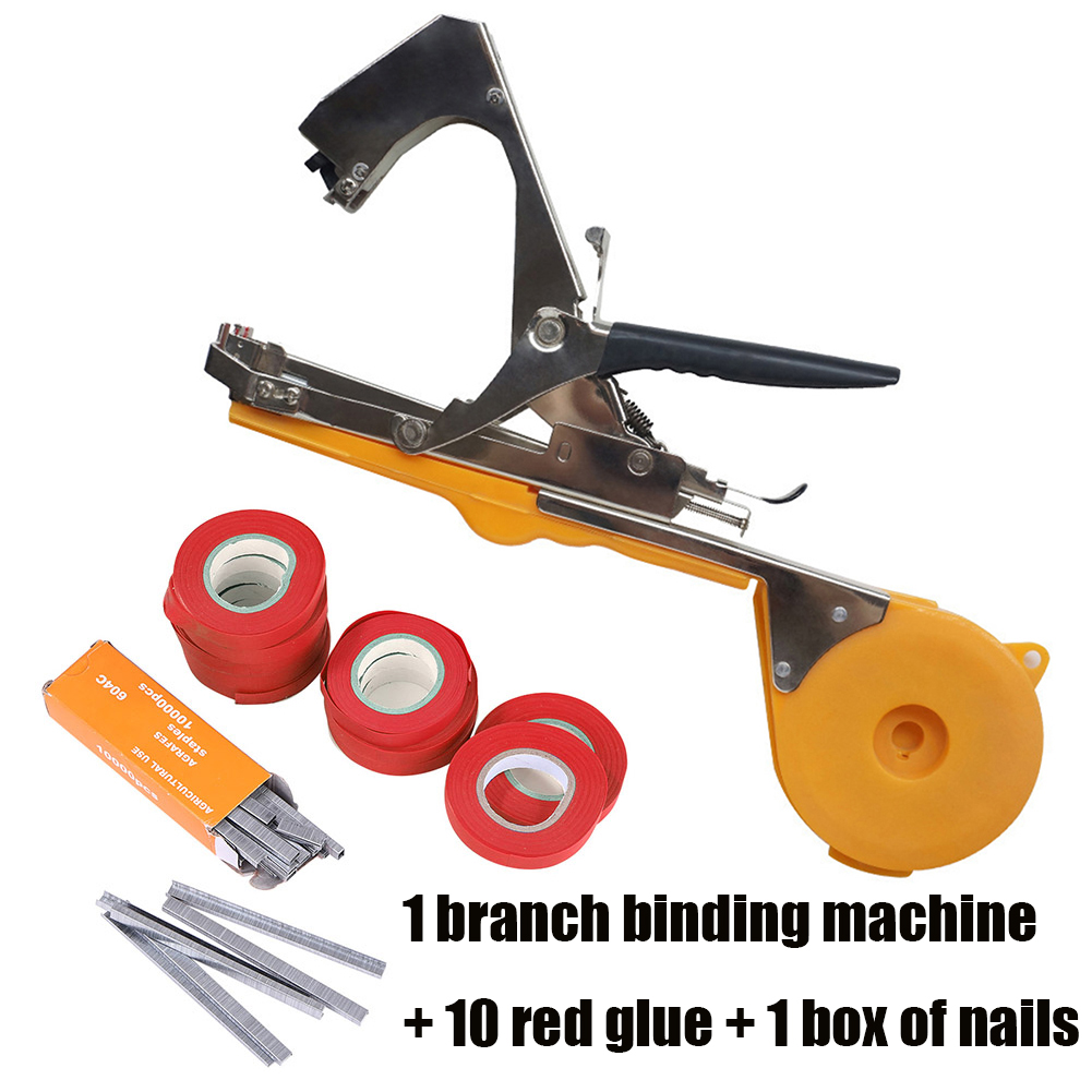 Garden Tools Plant Tying Tapetool Packing Vegetable Stem Strapping Tapener Machine Branch Hand Tying Machine Tools for Grape: Tying Machine Set 04