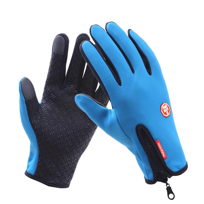 1Pairs Waterdichte Winter Sport Handschoenen Windstopper Touchscreen Vrouwen/Mannen Handschoenen Motorrijden Snowboard Handschoen Ml Xl: blue L