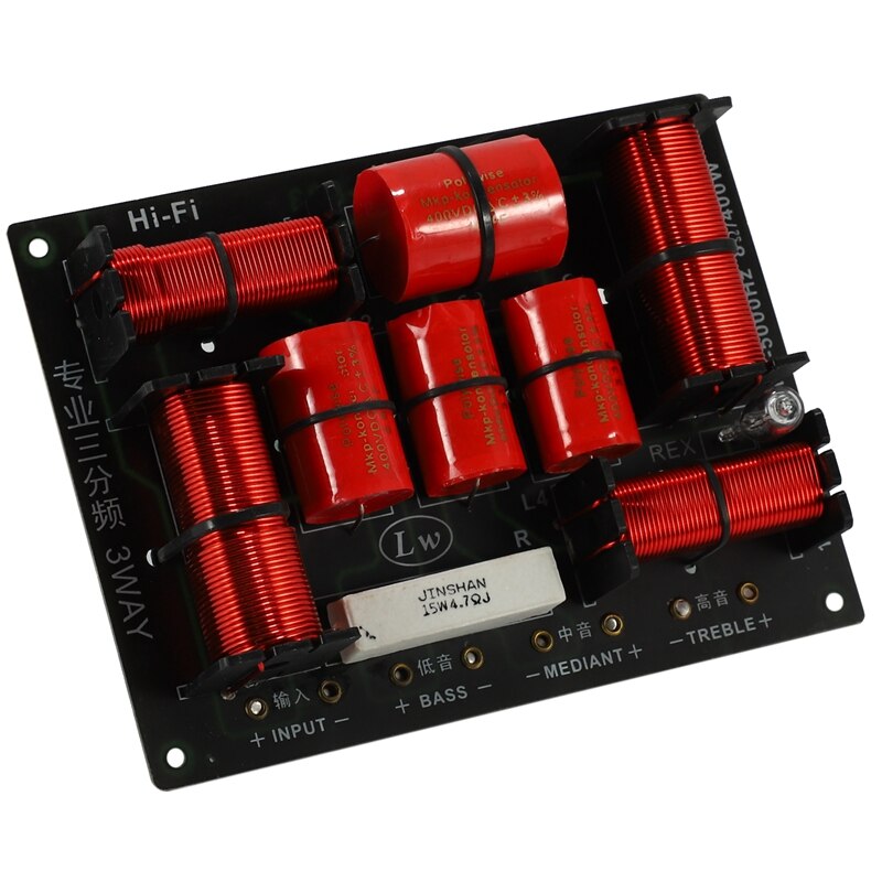 400W 3 Way Crossover Hifi Tweeter Midange Woofer Speaker Crossover 1250H/5000HZ with High-Pitched Protection 1PC
