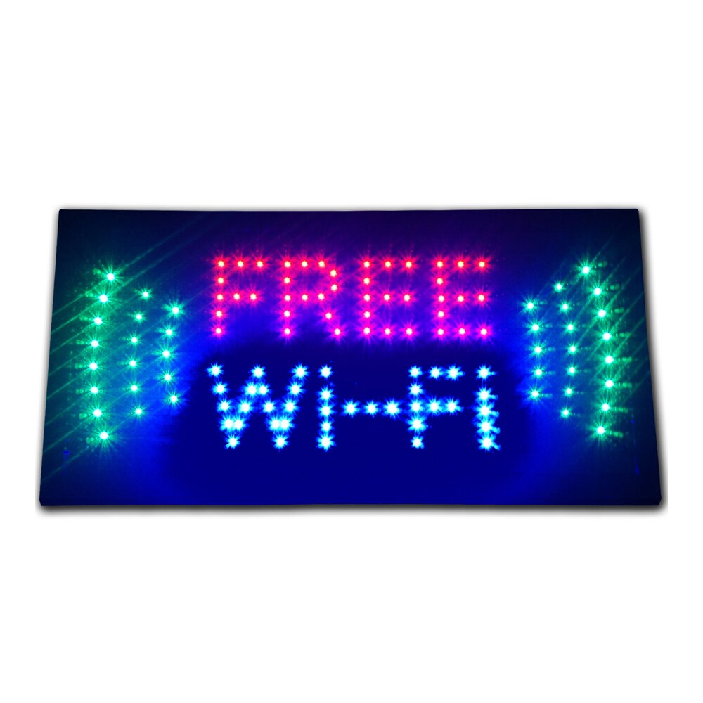 LED Free Wi-Fi Store Business Signs 19"x10"