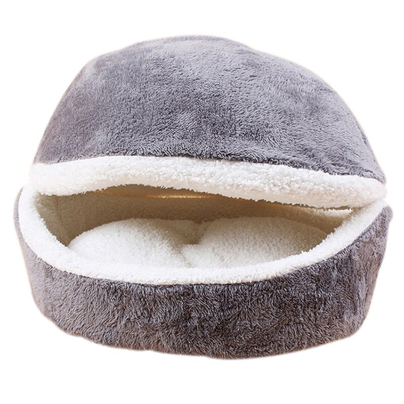 Suministros creativos y prácticos para mascotas, nido de vellón desmontable de doble uso, hamburguesa, Gato Berber, , fácil de transportar: Gris