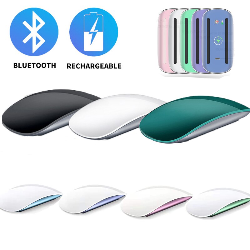 Wiederaufladbare Bluetooth Maus Drahtlose Maus Bogen berühren Magie Maus Ergonomische Ultra Dünne Optische Maus Für iPhone Macbook