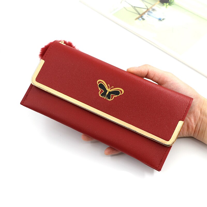 Lange frauen Brieftasche Weibliche Geldbörsen Quaste Karte Halfter Brieftaschen Weibliche Pu Leder Kupplung Geld Tasche Pu Leder Brieftasche