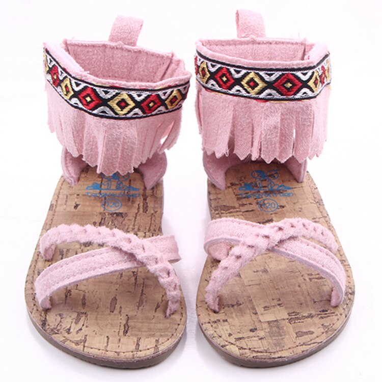 Summer Baby Sandals Girl Princess Shoes Gold Sliver Knoted Sandals: Pink / 5