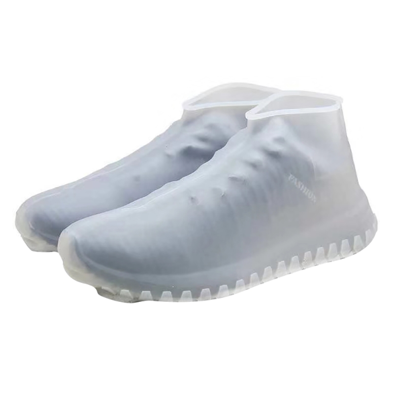Skoovertræk vandtæt genanvendelige regnskoovertræk gummi glidebestandigt regnstøvle oversko mænd kvinder sko tilbehør: W / Xl