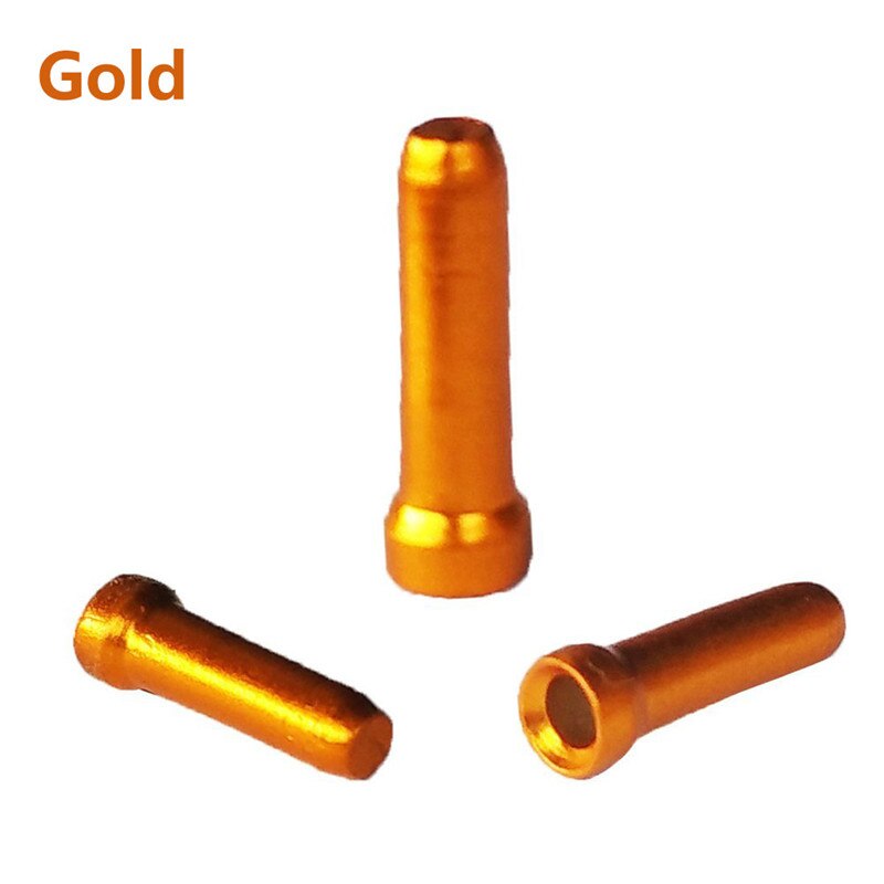 10 stk cykelbremse gear kabel ferrule cap kabel ender cykel indvendig wire legering crimps nippel cover cykel tilbehør 4 farver: Guld