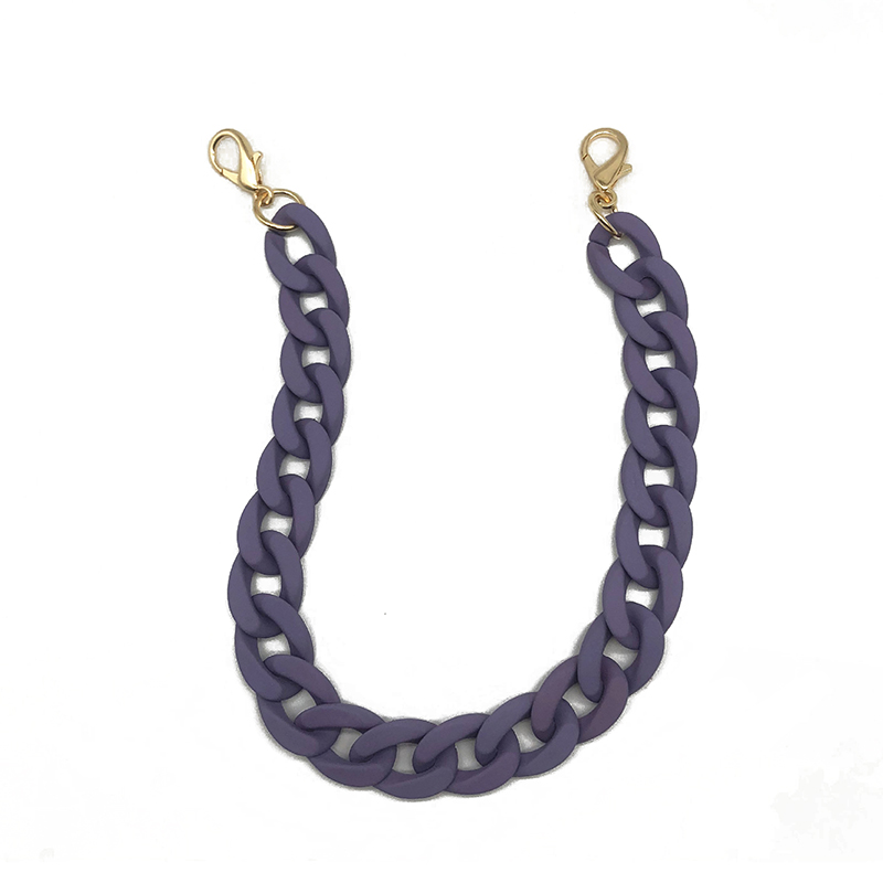 1 PC 60cm Detachable Handle Replacement Bags Strap Chain Acrylic Shoulder Strap Chain Resin Handbag Strap Women Bag Accessories: Purple 