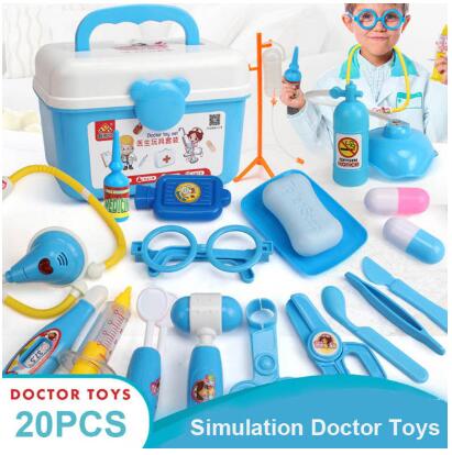 Per bambini medico giocattolo della casa del gioco medico set giocattolo ragazza medico della scatola strumento ragazzo infermiera bambino iniezione stetoscopio strumento di bambino regalo: green