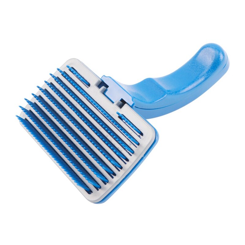 Een Knop Zelfreinigende Grooming Borstels Pet Dematting Deshedding Tool Past voor Lange Medium Kort Haar: L