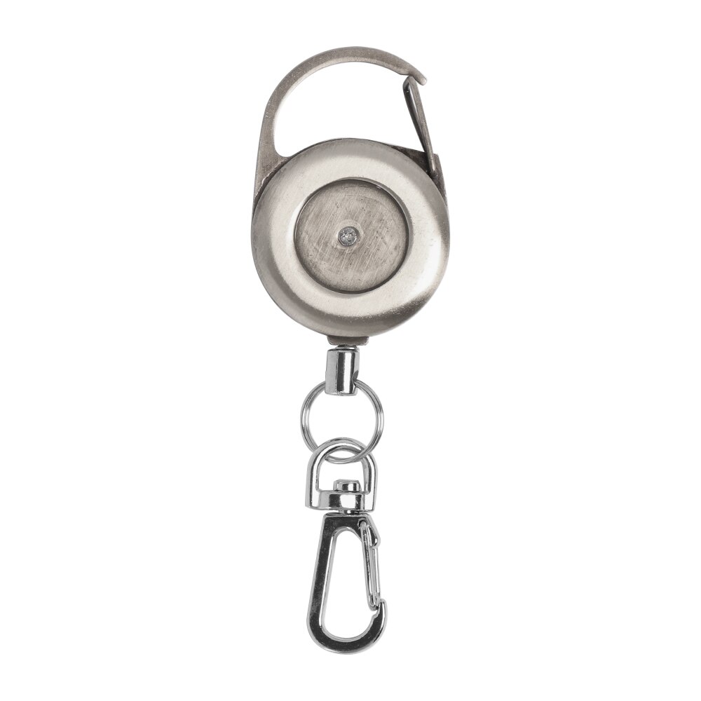 1 Pc Intrekbare Reel Clip Badge Houder Id Card Key Ring Carabine Duurzaam Portable Rvs Riemclip: Silver