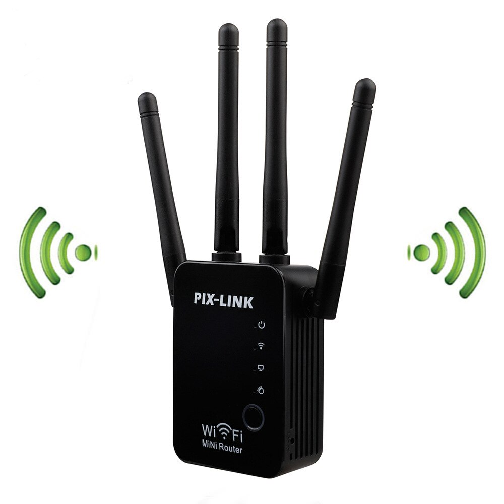 300Mbps Pixlink Draadloze Router Wifi Range Extender Booster Wifi Repeater Netwerk Signaal Booster Antennes Setup WR17: US plug / 4 Atennas