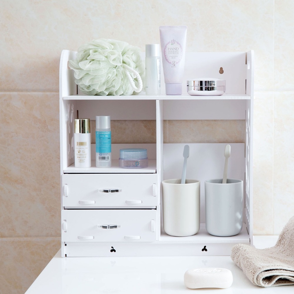 Otherhouse bordhylle i tre oppbevaringsstativ hyller boks boks bokholder med skuffer sminke arrangør vise hjem dekorasjon