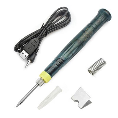 5V 8W USB Solder Iron electric kit Portable Touch Switch Electric Soldering Irons Station Welding Repair Tool Soldering Iron Set: Packing 2