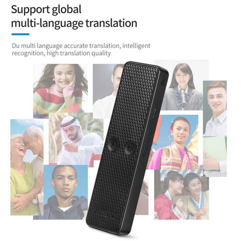 Tragbare Echtzeit Smart Bluetooth Elektrische Lernen Sprache Übersetzer Wiederaufladbare Business Zwei Way Voice Sprache Übersetzer