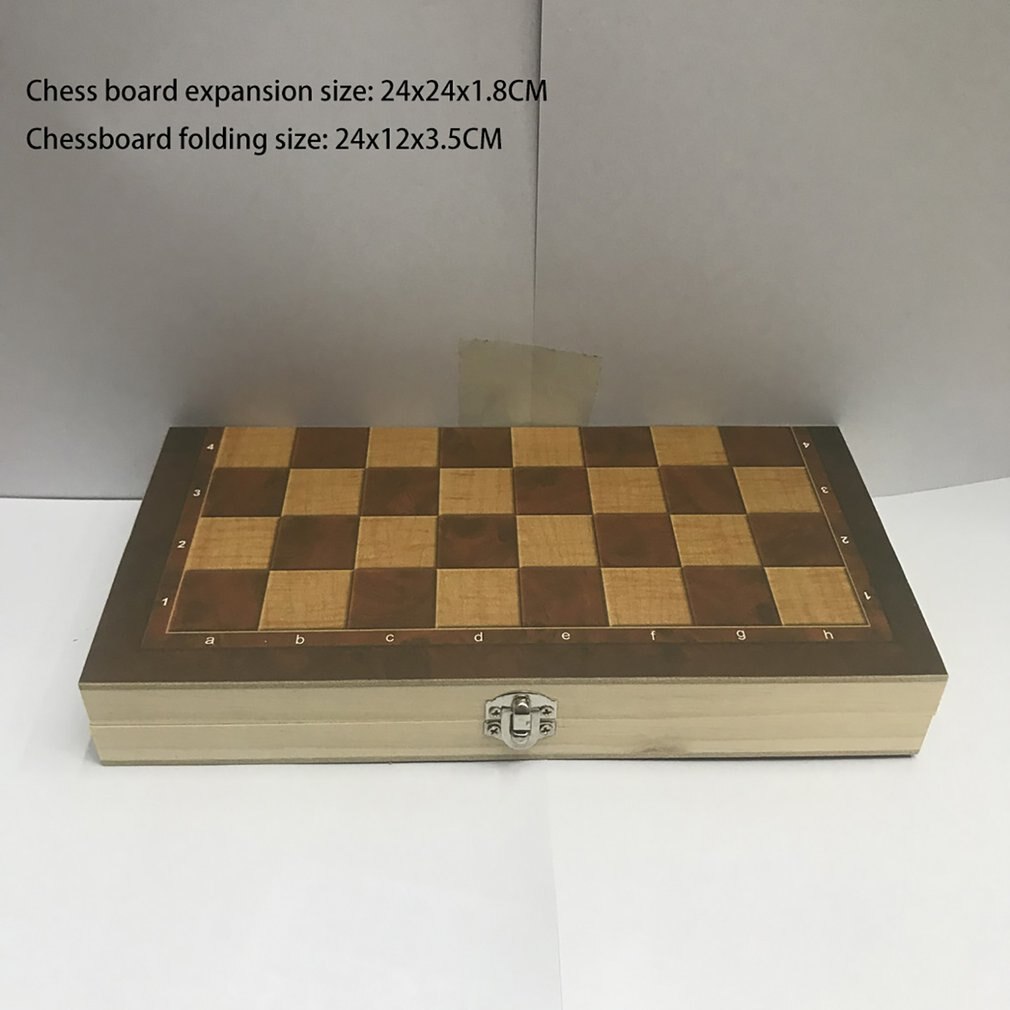 3 in 1 Wooden Chessboard Folding Board Chess Game International Chess Set For Party Family Activities Games