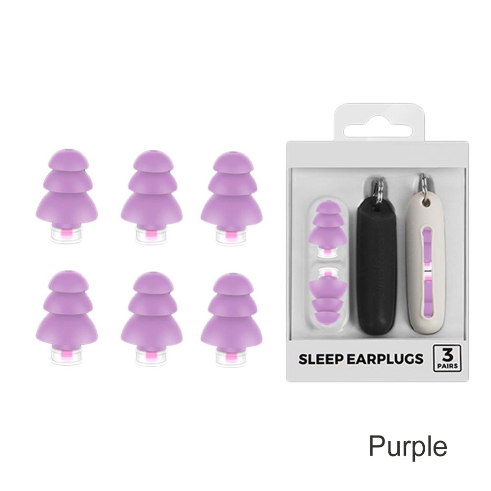 3Pairs Soft Foam Anti-noise Ear Plugs Sound Insulation Protection Earplugs for Reading Sleeping Travel Noise Reduction Earplug: Purple 