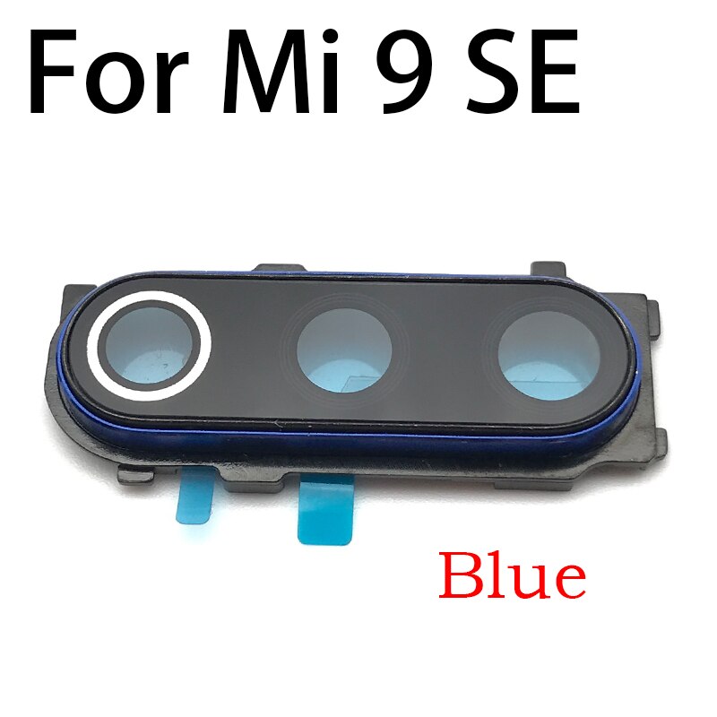 Nieuw Voor Xiaomi Mi9 Mi 9 Se Back Rear Camera Glas Lens Met Frame Houder Cover Vervangende Onderdelen: Mi9Se blue