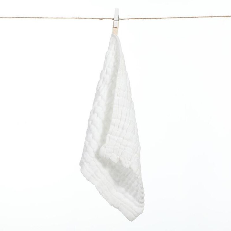 Babyvaskehåndklæde bomuld nyfødt bad lille firkantet børns 25*25cm #39: Hvid