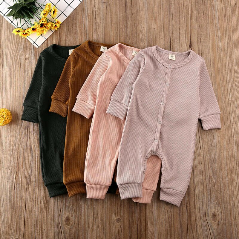 Kids Baby Girl Boy Autumn Winter Clothes Knitted Romper Jumpsuit Overall Outfit