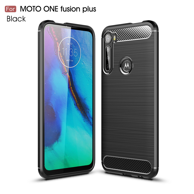 Funda para Motorola Moto One Fusion Plus, funda de silicona para Moto One Fusion Plus: Tela de algodón / Azul