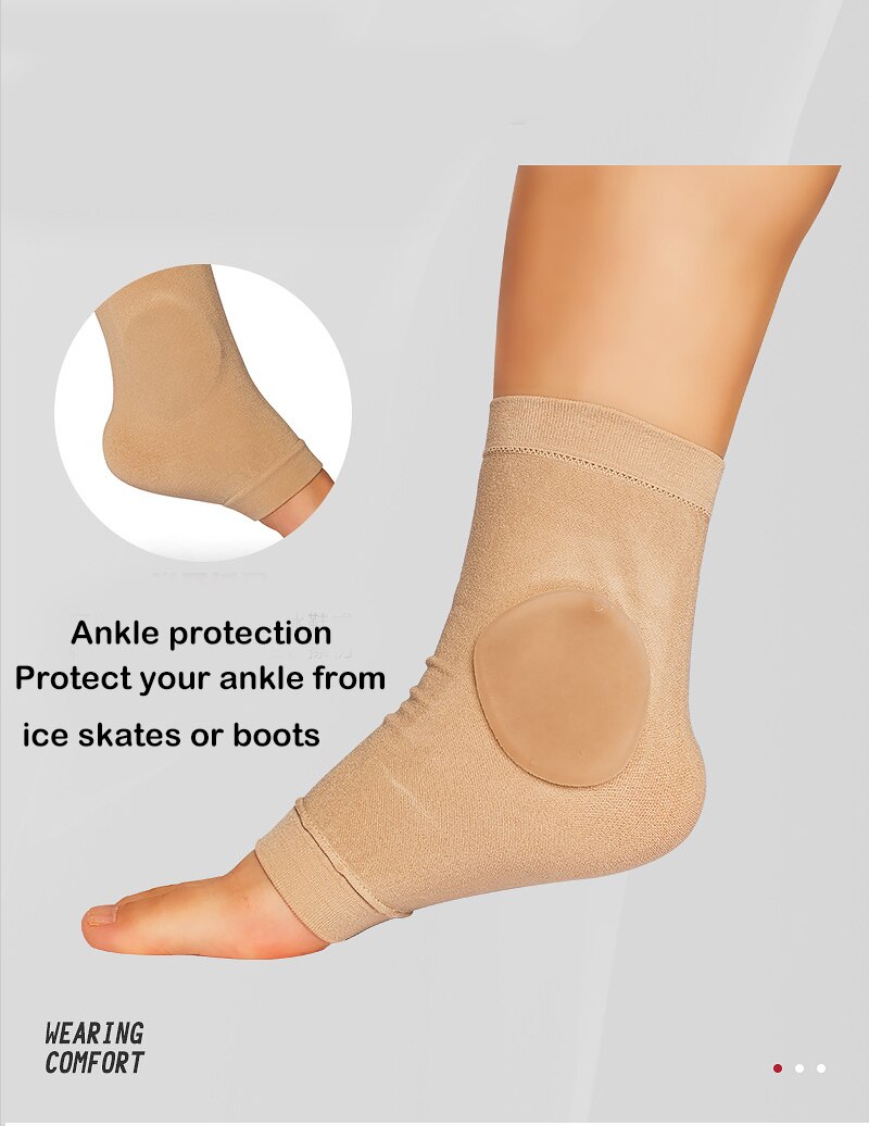1 Paar Zachte Schoen Laarzen Elastische Gel Bandage Nylon Mouw Enkel Hak Voet Beschermen Voor Ijs Figuur Schaatsen Paardrijden ademend