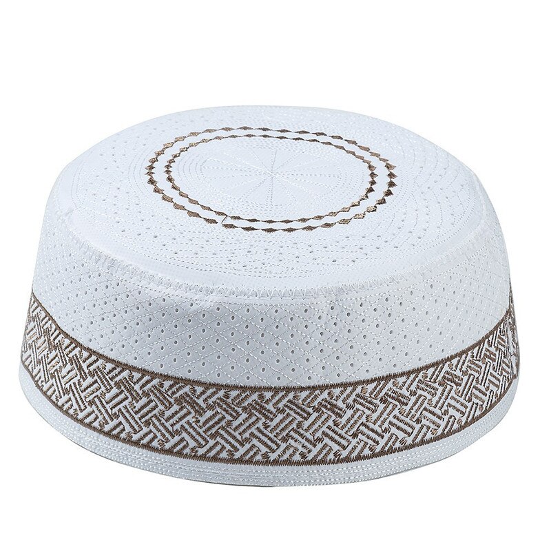 islamique hommes prière chapeaux coton broderie arabe vêtements musulmans casquettes arabie saoudite indien Turban Bonnet musulman homme chapeau