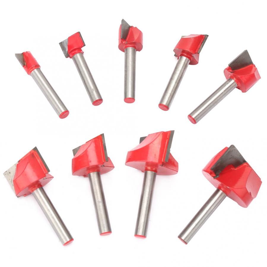 9Pcs 10-32mm High Accuracy 6 Shank Woodworking Engraving Router Bit Cutting Tool Accessories Smooth Sharpness