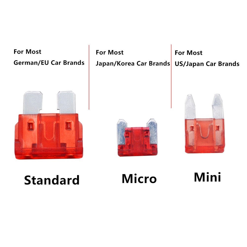 100 Stks/partij, Zekeringen, Zekering Auto Zekering Micro, 3A, 5A, 7.5a, 10A, 15A, 20A, 25A, 30A