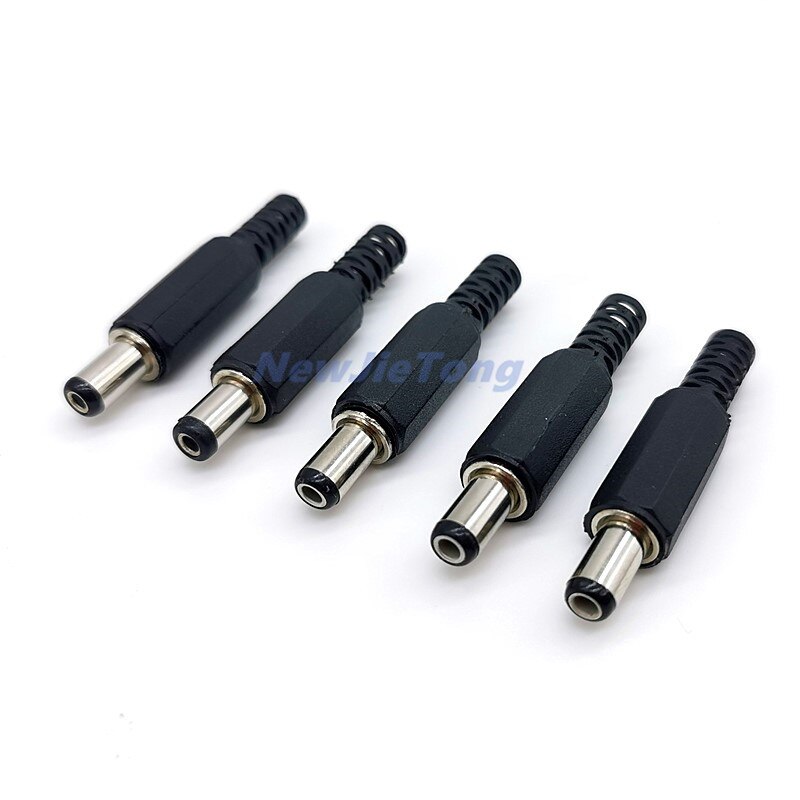 5 Pcs Dc Power Jack Pluggen Mannelijke Vrouwelijke Socket Adapter Connectors 5.5x2.5/2.1 Mm Voor Diy Projecten Demontage Vrouwelijke Stekker: 5pcs Male / 5.5x2.5mm