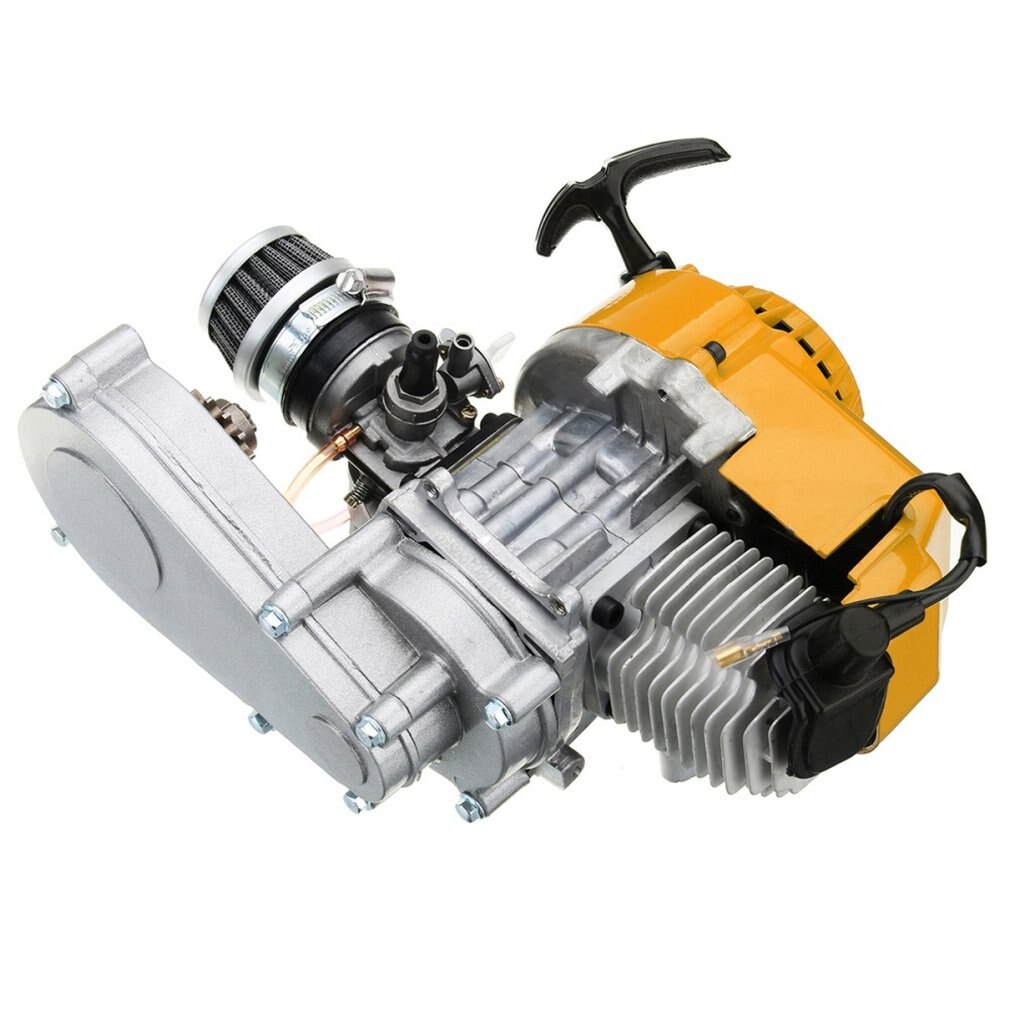 Exquisitely Durable 49cc Mini Dirt Bike Engine With Transfer Box Yellow Pull Start Mini Moto Yellow