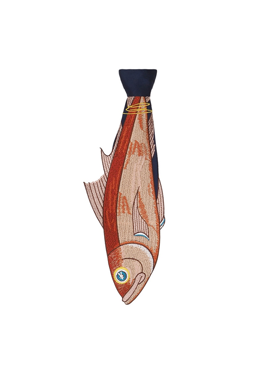Cravate brodée en forme de poisson pour femmes, accessoires, inégal, amusant, arrivage